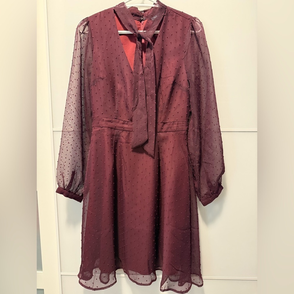 Modcloth Long Sleeve Dress w/ Chocker Bow - Picture 3 of 6